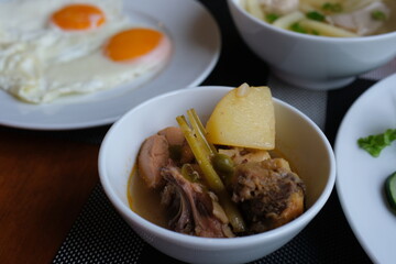Delicious Japanese cuisines on the dining table. High quality photo
