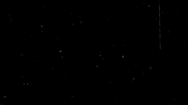 Damaged retro film strip overlay with noise, artifacts, and distressed screen effects. Grain and Noise Old film tape defects with black background. old film noise, and scratch retro vintage 4k Video.
