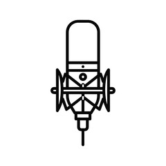 Studio Condenser Microphone Icon with Shock Mount