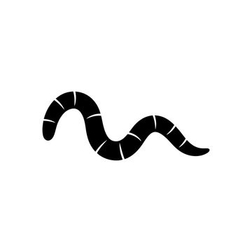 Earth worm silhouette icon vector flat illustration design.