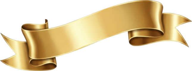 Elegant Golden Ribbon Banner for Text and Design.