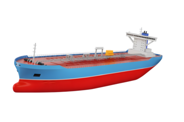 cargo ship isolated on white