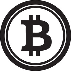 Bitcoin Currency Coin Silhouettes isolated on white background