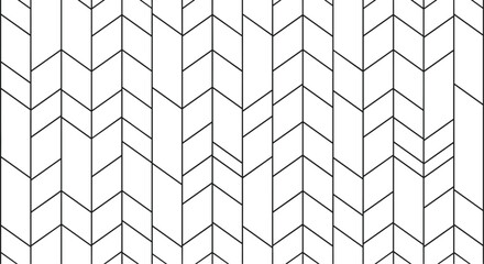 Geometric herringbone pattern with vertical chevron stripes in black and white.