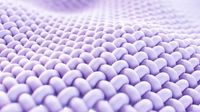 3D Macro Animation of Microscopic Purple Fabric Fibers with a purple cleaning fluid that targeted stains. Cleaning Technology Animation