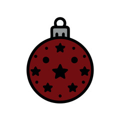 Festive maroon Christmas bauble with star design for seasonal celebrations