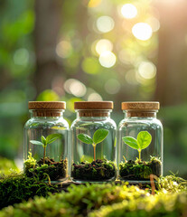 boutures de plantes dans pot en verre