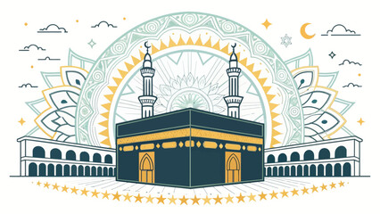 Mecca Inspired Abstract Symmetry Pattern Design Vector