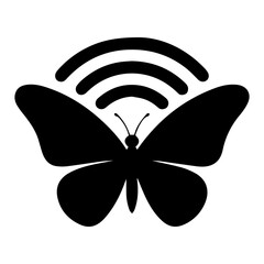 Butterfly with Signal Icon