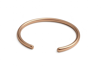 Elegant rose gold bracelet isolated on a transparent background, jewelry accessory