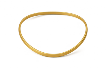 Elegant golden ring or frame element isolated on transparent background