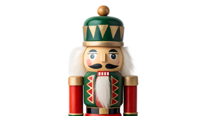 A fun, isolated 3D cartoon Christmas decoration object of a Santa Claus figurine with a Christmas tree