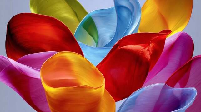A colorful bouquet of flowers with a variety of colors including red, yellow, blue, and green - Powered by Adobe