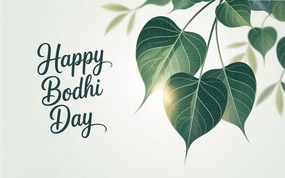 Buddha enlightenment meditation greeting card typography nature fusion HD design.