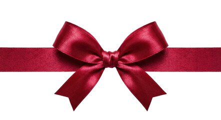 Luxurious Crimson Satin Gift Bow and Ribbon isolated on a dark field