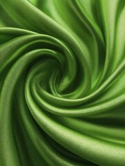 green silky fabric with spiral pattern and smooth texture
