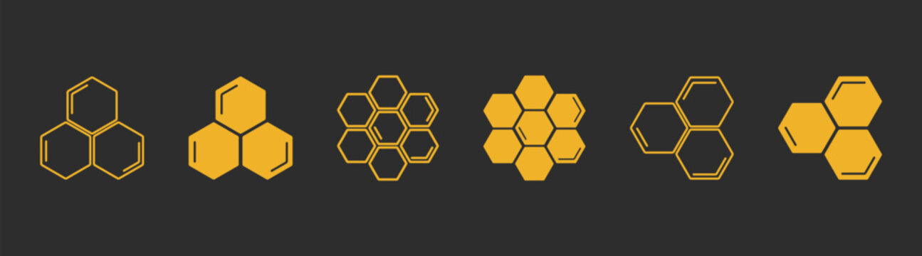Honeycomb and bee hexagon pattern, geometric hive texture and design, apiculture and beeswax illustration, nature and organic beehive symbol