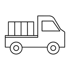 Logistics Truck Icon Vector Illustration On Transparent Background