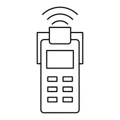 NFC Payment Pad Outline Vector Illustration Transparent Background