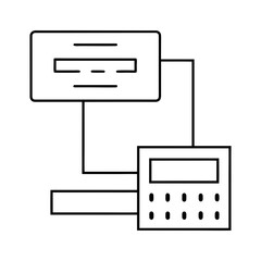 Online Banking Outline Vector Illustration Transparent Background