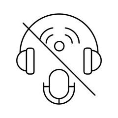 Noise Cancellation Outline Vector Illustration Transparent Background