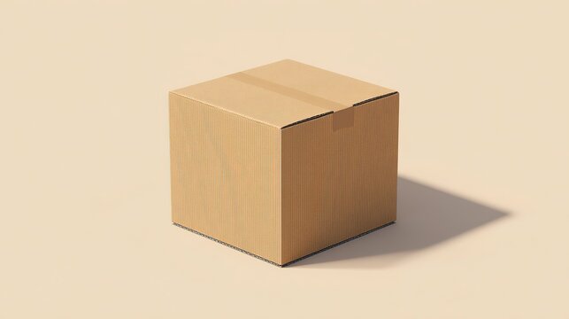 Blank Shipping Box Template for Brand Packaging and Custom Design with Logo Space