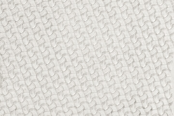 Fototapeta premium White interlaced leather texture, embossed basket weave pattern. Background for fashion minimalist design. Color of the year 2026 Cloud Dancer. Concept of craftsmanship, structure, premium minimalism