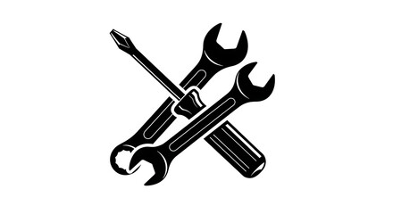 Vector illustration of repair tools on white background for maintenance concept