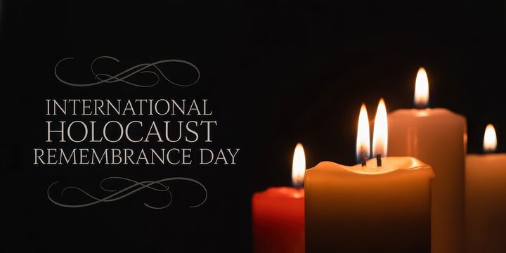 International Holocaust Remembrance Day with multiple lit candles
