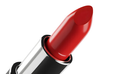 Close up of red lipstick beauty product isolated on transparent background
