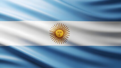 Waving argentine flag with sun of may depicting national pride and identity
