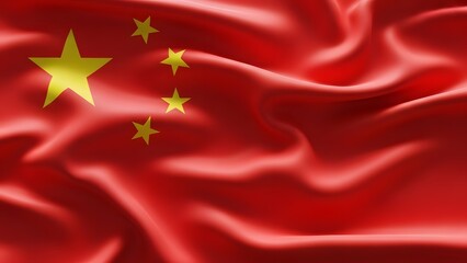 Chinese flag waving silky fabric background depicting national pride and identity