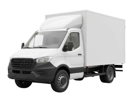 White Cargo Box Truck for Commercial Logistics and Delivery Services