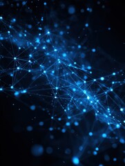 Fototapeta premium abstract blue technology background with glowing dots and lines creating a dynamic and futuristic network connection for digital communication