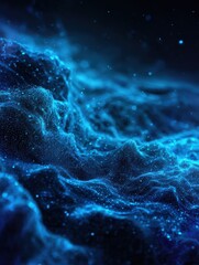 Fototapeta premium abstract digital landscape of glowing blue particles