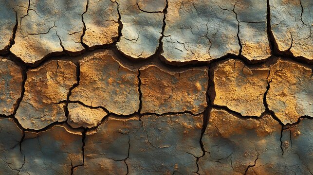 Arid cracked earth texture background representing drought and climate change - Powered by Adobe