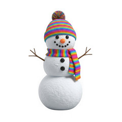 Cute snowman isolated on transparent background
