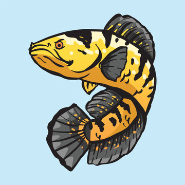 Illustration of an Logo Predator Fish Maru Yellow Sentarum