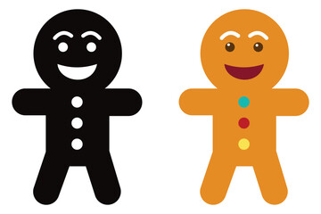Gingerbread Man Icon Set – Festive Christmas Cookie Silhouettes, Cute Holiday Characters &
 Editable Vector Designs