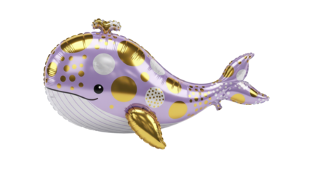 Whimsical Whale Foil Balloon with Polka Dots for Celebrations