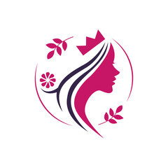 Beauty salon logo vector with a creative symbol