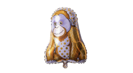 Whimsical Monkey Shaped Balloon with Metallic Gold Accents for Festive Decorations
