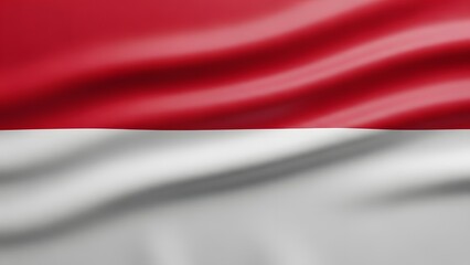 Waving flag of indonesia national symbol of the republic of indonesia