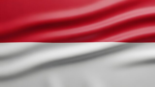 Waving flag of indonesia national symbol of the republic of indonesia