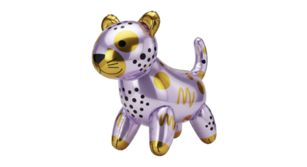 Charming Purple and Gold Leopard Balloon A Festive Decoration for Celebrations and Parties