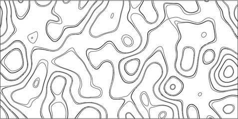 Bold black contour lines with subtle gray shading on a clean white background, creating a dynamic, organic, and abstract topographical map-like pattern with clear visual definition