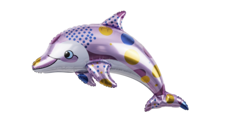 Purple Dolphin Balloon Festive Decoration for Parties and Celebrations, Ready to Float and Delight