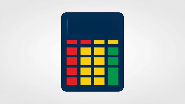 Colorful Calculator Icon Animation for Financial and Educational Purposes.