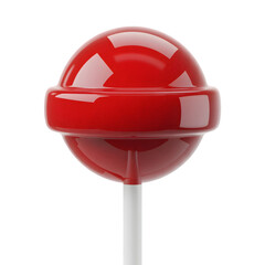 Shiny red lollipop isolated on transparent background