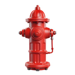 Red fire hydrant isolated on transparent background